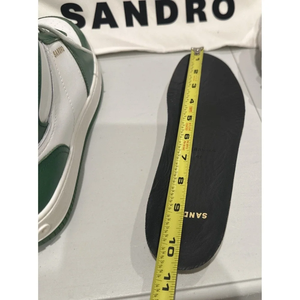 Sandro Men Size 41 H22 Magic Two-Tone Leather High-Top Sneakers Vert